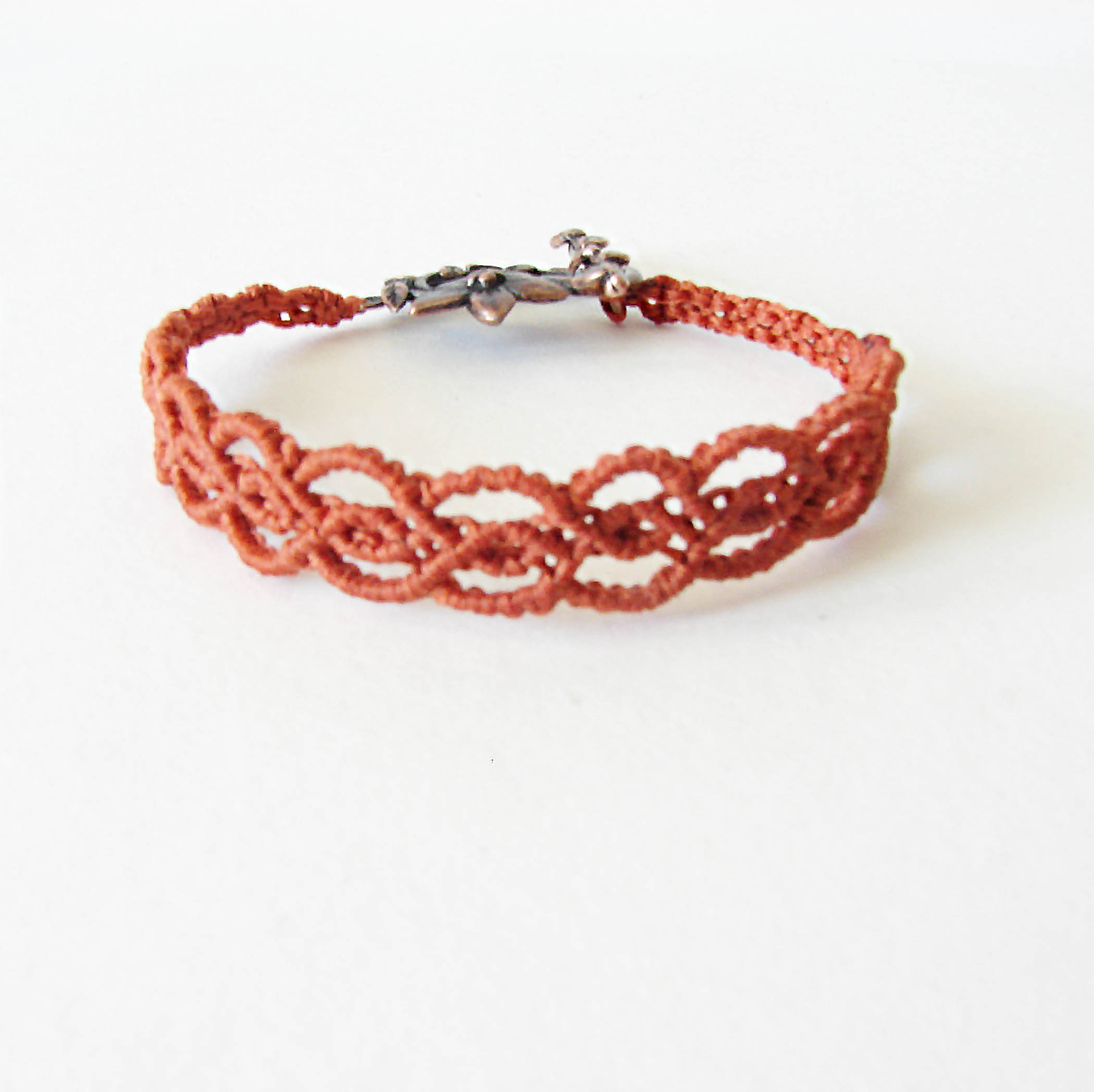 Dark Orange Macrame Bracelet "Assol"