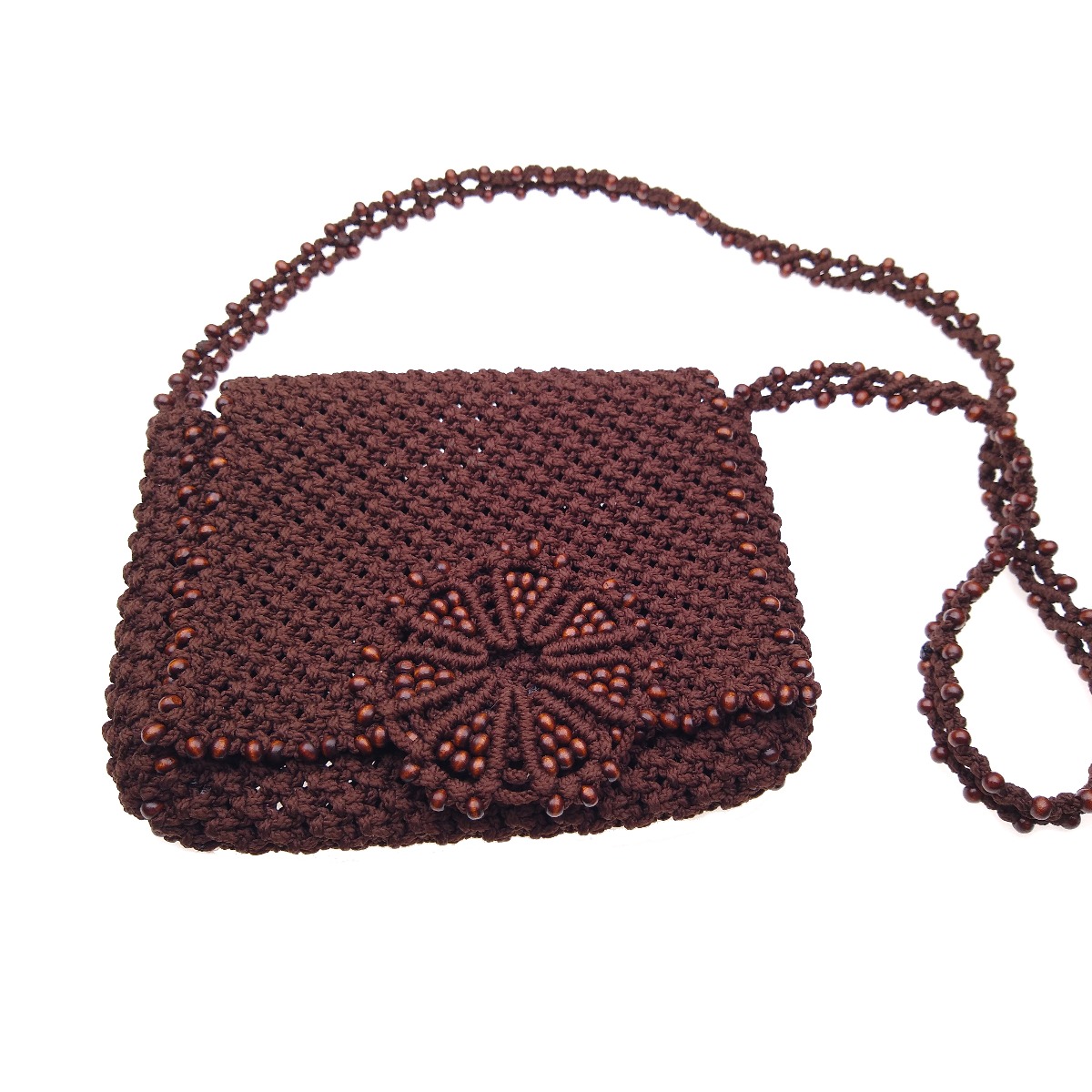 Brown macrame bag "Flower"