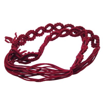 Elegant red belt "Infinity" with tassels