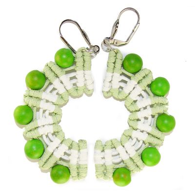 Earrings "Green half Moon"