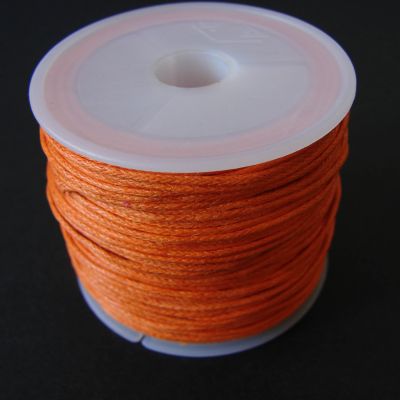 Orange Cotton Wax Cord 1mm (25m/roll)