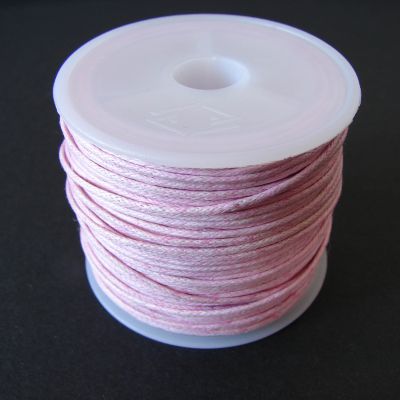 Pink Cotton Wax Cord 1mm (25m/roll)