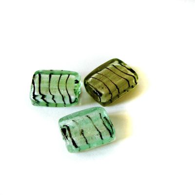 Plastic beads Green Zebra