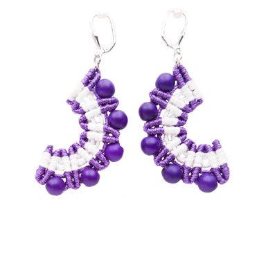 Earrings "Purple half Moon"