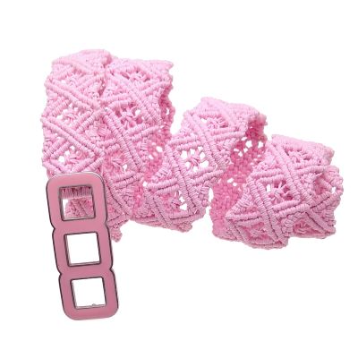 Fancy pink macrame belt "Pink Marshmallows"