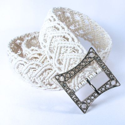 Wedding belt White Hearts - color is White