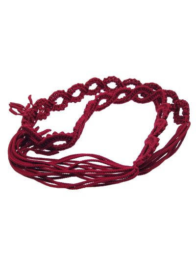 Elegant red belt "Infinity" with tassels