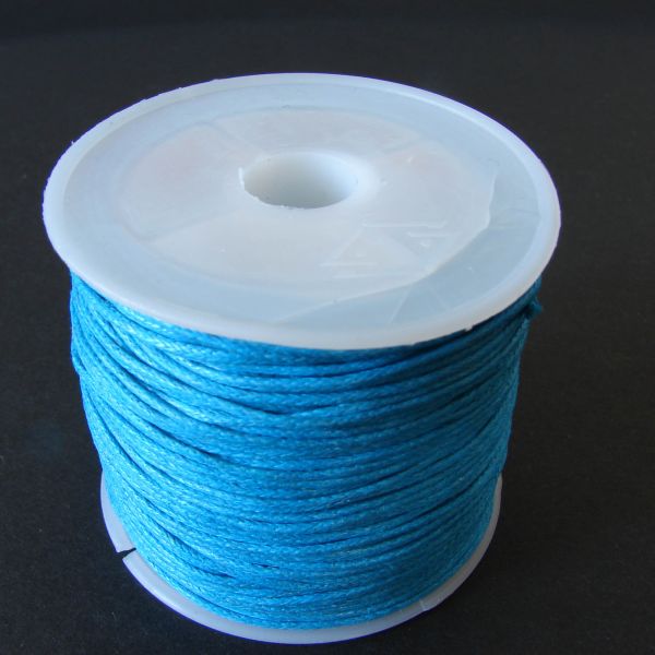 Blue Cotton Wax Cord 1mm (25m/roll) - color is Blue