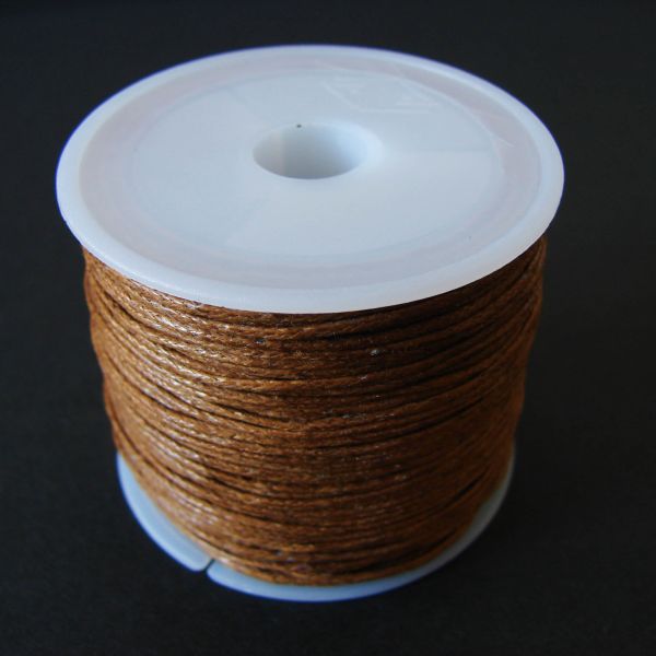 Brown Cotton Wax Cord 1mm (25m/roll) - color is Brown