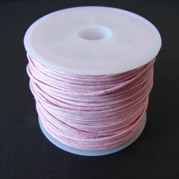 Pink Cotton Wax Cord 1mm (25m/roll) - color is Pink