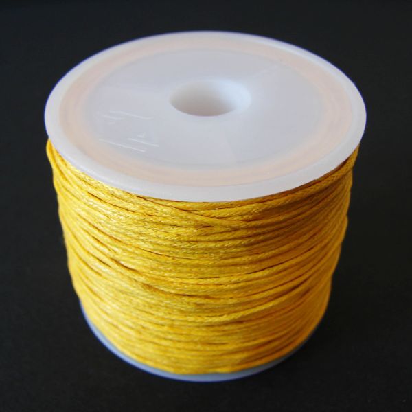Yellow Cotton Wax Cord 1mm (25m/roll) - color is Yellow