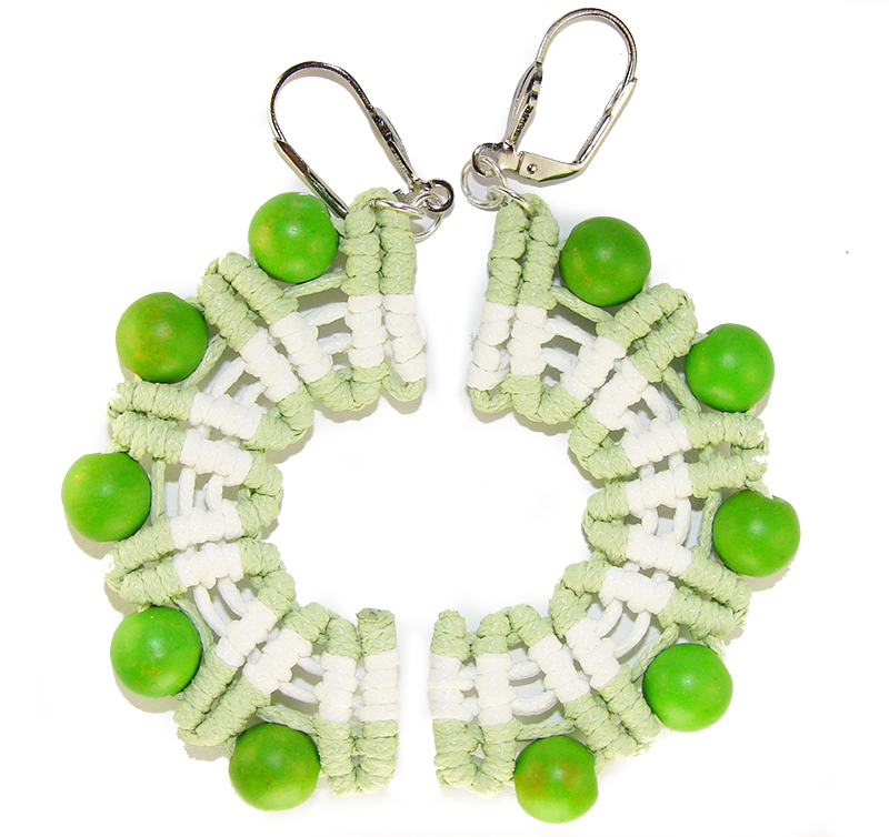 Earrings "Green half Moon"