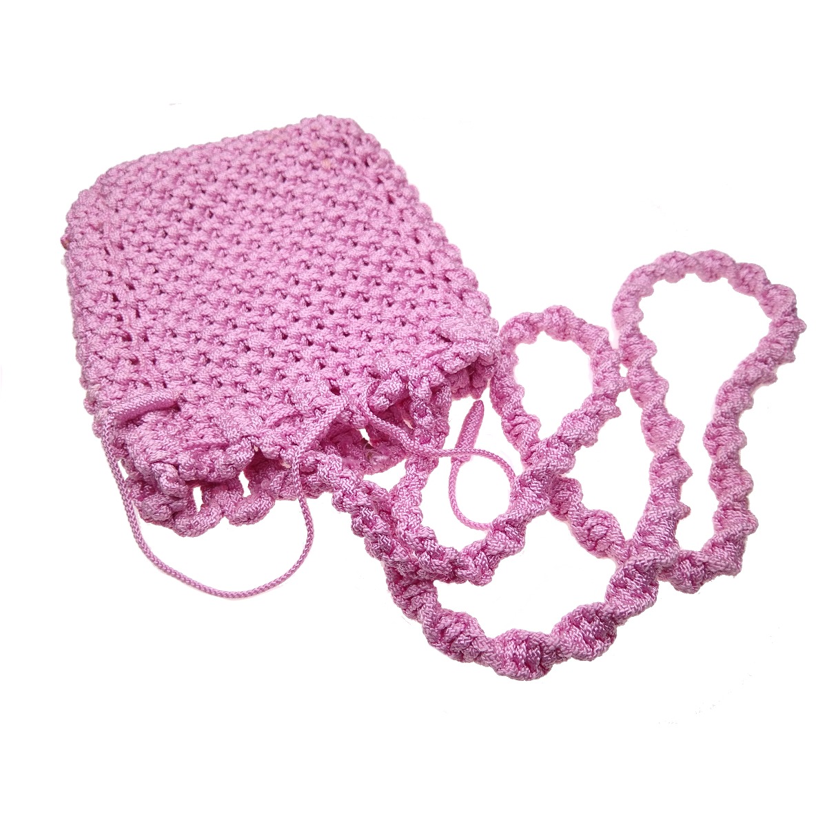 Pink macrame backpack "Zefir"