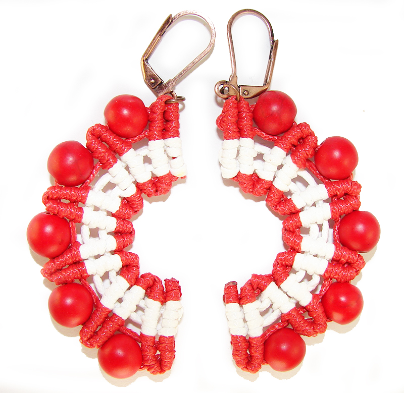Earrings "Red half Moon"