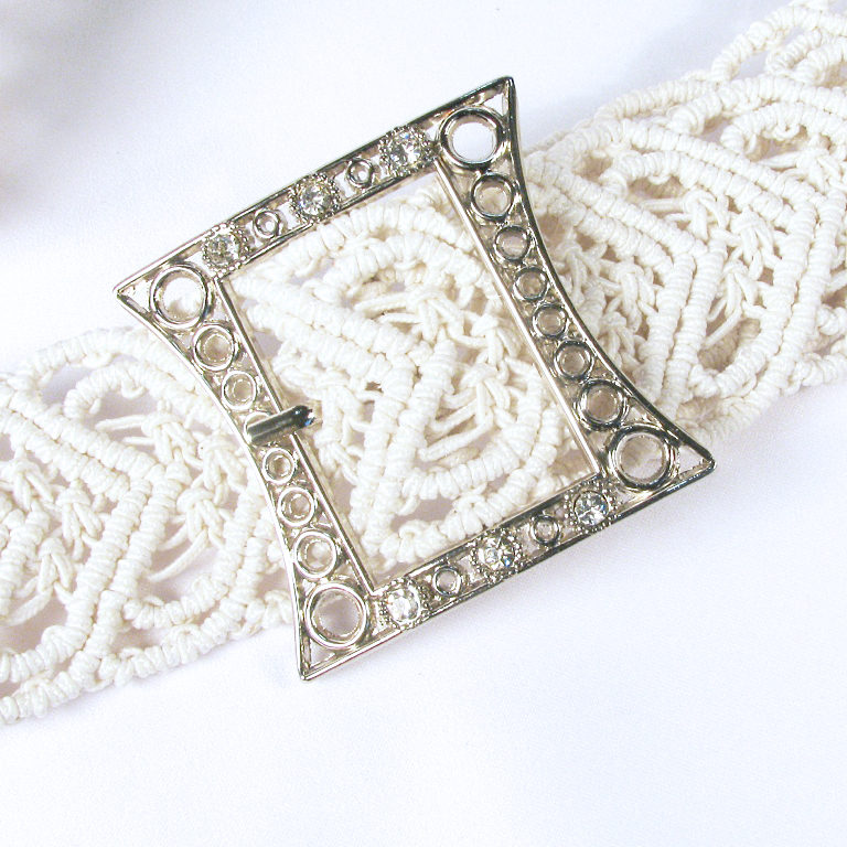 Wedding belt White Hearts - color is White